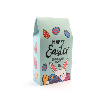 Easter - Eco Carton - Hollow Chocolate Eggs - x 8